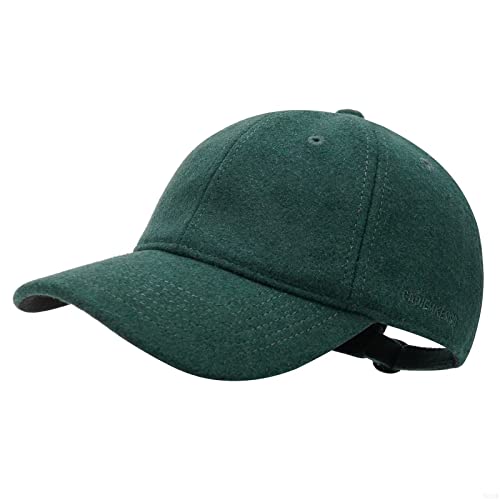 GADIEMKENSD Winter Baseball Caps Wool Dad Hat Warm Trucker Hats Work Cap Workout Thick for Mens Womens Unstructured, Blackish Green M von GADIEMKENSD