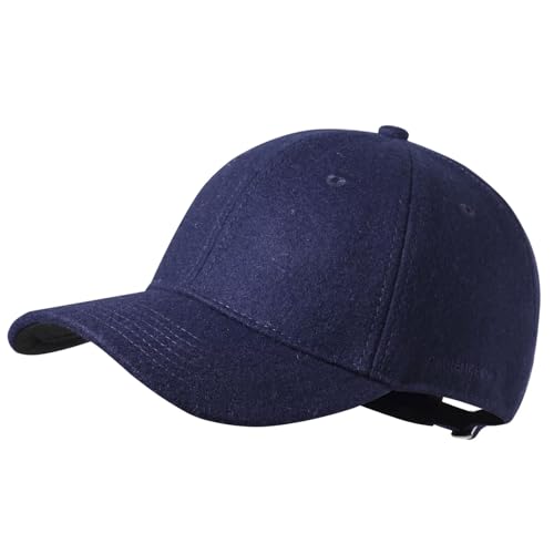 GADIEMKENSD Winter Baseball Caps Wool Dad Hat Warm Trucker Hats Work Cap Workout Thick for Mens Womens Unstructured, Navy M von GADIEMKENSD