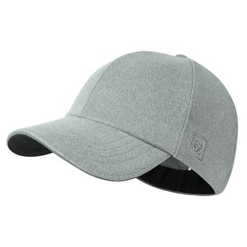 GADIEMKENSD Winter Reflective Fleece Hat with Adjustable String for Unisex Warm Winter Baseball Cap Soft Cold Hats Beanie for Hiking Running Travel Horse Riding Light Grey von GADIEMKENSD