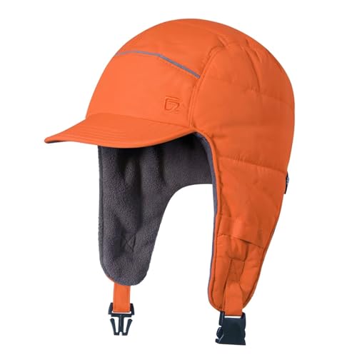 GADIEMKENSD Winter Trapper Hunting Hat with Earflaps Brim Visor Reflective Baseball Cap Warm Aviator Hats for Ski Rain Work Golf Running Outdoor Orange GADIEMKENSD Winter Trapper Hunting Hat with Earflaps Brim Visor Reflective Baseball Cap Warm Aviator Hats for Ski Rain Work Golf Running Outdoor Orange von GADIEMKENSD