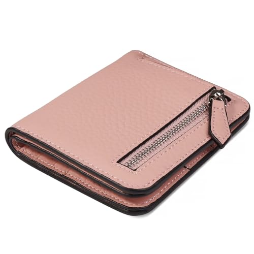 GADIEMKENSD Women Bi-fold Purse RFID Blocking Credit Card Holder Leather Travel Wallet for Woman Zipper Small Coin Pocket Cute Compact Ladies Purse with ID Window Card Cash Slots Ultra Slim Pink von GADIEMKENSD