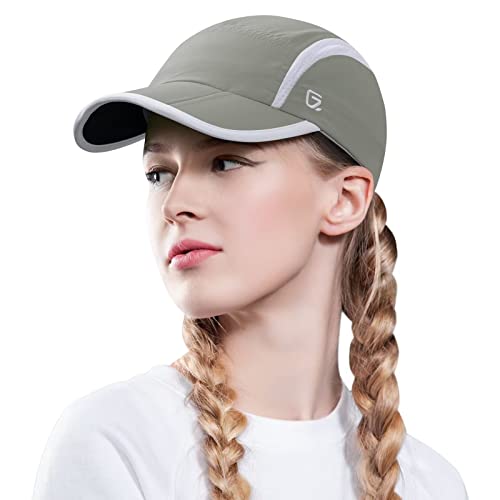 GADIEMKENSD Women's Foldable Light Cap Quick Dry Ultra-Thin Unstructured Tech Running Hat Reflective UPF 50+ Baseball Caps Cooling Ponytail Hats Fitted for Beach Tennis Travel Hiking Golf Light Gray von GADIEMKENSD