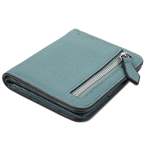 GADIEMKENSD Womens Bifold Purse Credit Card Holders RFID Blocking Mens Leather Wallet for Travel Bus Card Coin Pocket Cute Small Ladies Purses with Zip ID Window Card Cash Slots Emerald Green von GADIEMKENSD