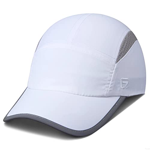 GADIEMKENSD Womens Hats Baseball Cap UPF 50+ Sun Quick Dry Lightweight Breathable Reflective Trucker Hat Outdoor Hiking Fishing Run Golf Sports A Dad Mesh Hats Running Hat Ponytail for Women White XL von GADIEMKENSD