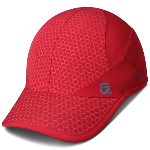 GADIEMKENSD Sport Cap Soft Brim Lightweight Waterproof Running Hat Breathable Baseball Cap Quick Dry Sport Caps Cooling Portable Sun Hats for Men Performance Cloth Workouts and Outdoor Activities Red von GADIEMKENSD