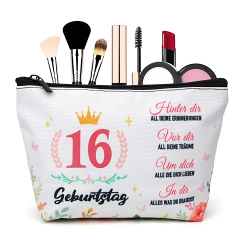 16 Geburtstag Mädchen, Geburtstag zum 16 Jahre Geschenke Für Mädchen Makeup Tasche, Geburtstagsgeschenk für 16 Jährige Mädchen, Geschenk für sie, Freundin, Schwester, Tochter, Nichte, Enkelin 16 Geburtstag Mädchen, Geburtstag zum 16 Jahre Geschenke Für Mädchen Makeup Tasche, Geburtstagsgeschenk für 16 Jährige Mädchen, Geschenk für sie, Freundin, Schwester, Tochter, Nichte, Enkelin von GADITIEK