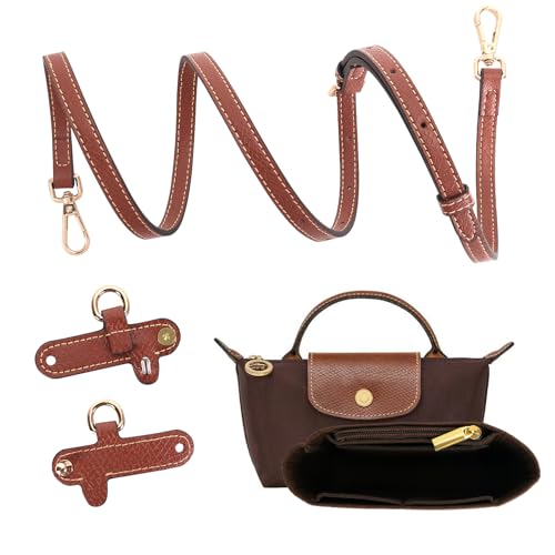 GADITIEK Schultergurt für Longchamp Tasche Damen, Geldbörsen-Organizer, No-Punch, längenverstellbarer Ersatzriemen aus Leder, mit mehreren Taschen, Handtaschen, passend für Mini-Größe (Braun 1,2 cm) GADITIEK Schultergurt für Longchamp Tasche Damen, Geldbörsen-Organizer, No-Punch, längenverstellbarer Ersatzriemen aus Leder, mit mehreren Taschen, Handtaschen, passend für Mini-Größe (Braun 1,2 cm) von GADITIEK