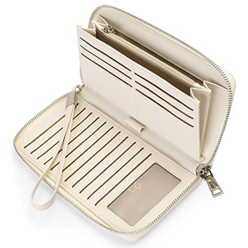 GAEKEAO Damen Geldbörse, große Kapazität Leder Damen Geldbörse Reißverschluss Kupplung mit RFID-Blockierung und Mehreren von GAEKEAO