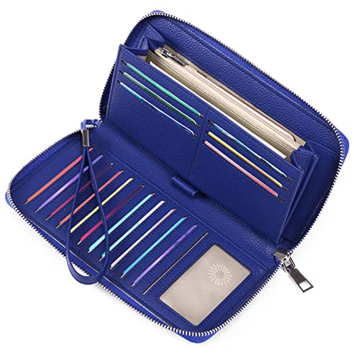 GAEKEAO Damen Geldbörse, große Kapazität Leder Damen Geldbörse Reißverschluss Kupplung mit RFID-Blockierung und Mehreren von GAEKEAO