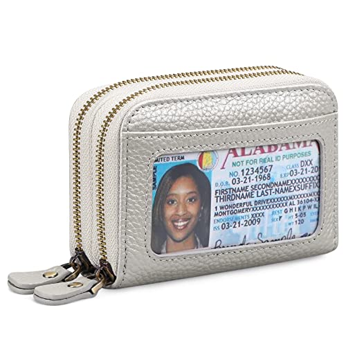 GAEKEAO Damen Geldbörse klein aus Echtes Leder, Geldbeutel für Frauen mit RFID-Schutz, Mini Damen Portemonnaie Münzfach Zipper Brieftasche Kartenhalter mit vielen Kartenfäche von GAEKEAO