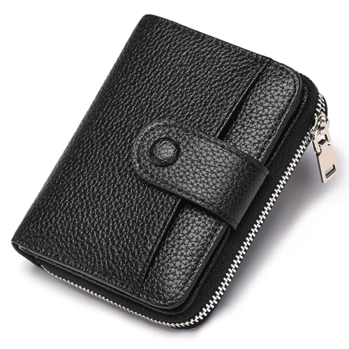 GAEKEAO Geldbörse Damen, Portemonnaie Damen Klein mit RFID-Schutz, Leder Portmonee Damen, Geldbeutel mit ID-Fenster und Zipper Münzfach von GAEKEAO