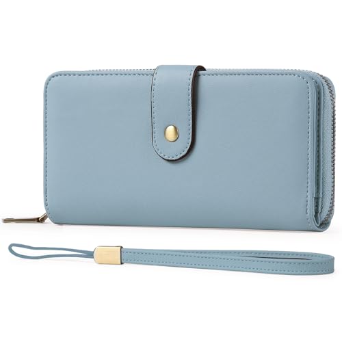 GAEKEAO Geldbörse Damen Gross - Portemonnaie Damen Gross Mittelgroß Geldbeutel Damen Portmonee Damen Leder Große Kapazität - mit RFID Schutz - mit 14 Kartenfächer und Kleingeldfach Damen Geldbörsen von GAEKEAO