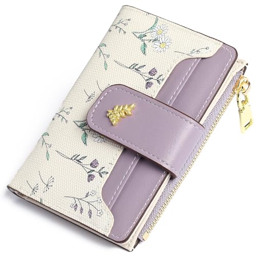 GAEKEAO Geldbörse Damen Klein Portemonnaie PU Leder Portmonee Geldbeutel Damen ​mit Reißverschlusstaschen Münzfach Slim Wallet von GAEKEAO