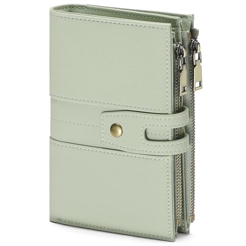 GAEKEAO Geldbörse Damen Kleine, Geldbeutel Damen RFID Schutz Portemonnaie Große Kapazität Doppel Reißverschluss Portmonee Kreditkartenetui Wallet von GAEKEAO