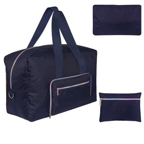 Duffle Bag Airline Reisetasche Frauen Mädchen Niedliche Muster Weekender Übernachtung Carry On Bag Kinder Gepäck Einkaufen Strandtasche Schultergurt, Blau, L von GAENMESN