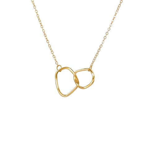 MAGIIE Schmuck Damen Kette Verschlungene Kreisverkehr,Halskette Damen Mond Schlange mit Anhänger für Mädchen Frauen Geschenke für Frauen (Gold 1) von GAENZA