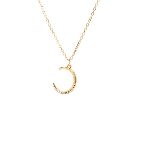 MAGIIE Schmuck Damen Kette Verschlungene Kreisverkehr,Halskette Damen Mond Schlange mit Anhänger für Mädchen Frauen Geschenke für Frauen (Gold 2) von GAENZA