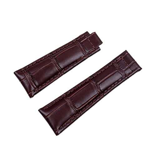 GAFNED 20 mm weiches italienisches Rindsleder-Uhrenarmband, Lederarmband, geeignet für Rolex-Armband Daytona Submariner DEEPSEA GMT OYSTERFLEX-Gürtel(Brown,Gold Buckle) von GAFNED