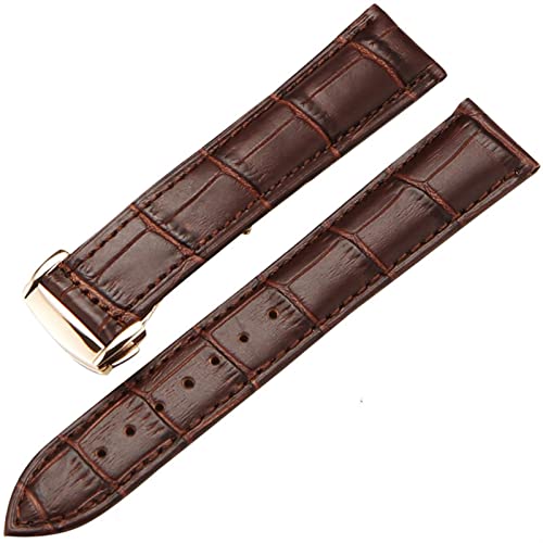 GAFNED Echter Leder -Uhrengurt für Omega Watch Seamaster Armband 19mm 20 mm 22 mm ein BRAUBS BRAUT BROAD WATCHBAND -Armband(Brown rose gold,22mm) von GAFNED