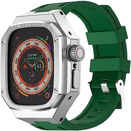 GAFNED Edelstahl-Stoßdämpfer-Uhrengehäuse, Silikonband, für Apple Watch Ultra 8 49 mm, für Herren und Damen, Metallrahmen, integriertes Armband, Uhr, Ersatzzubehör mit Werkzeug, For 49mm, Achat von GAFNED