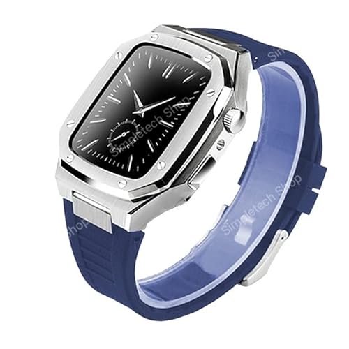 GAFNED Edelstahl-Uhrenarmband, für Apple Watch Band 9, 8, 7, 6, 5, 4, SE, 41 mm, 44 mm, 45 mm, Ersatzarmband, Metallgehäuse, Mod Kit, 44MM, Achat von GAFNED