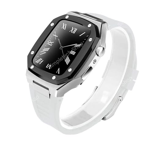 GAFNED Edelstahl-Uhrenarmband, für Apple Watch Band 9, 8, 7, 6, 5, 4, SE, 41 mm, 44 mm, 45 mm, Ersatzarmband, Metallgehäuse, Mod Kit, 45 mm, Achat von GAFNED