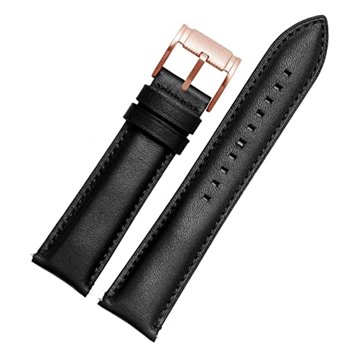 GAFNED Für Fossil BQ2363/2453 ME3099 3052 3054 FS5380/5453 FS4735 FS4812 Kaufmannsgurt Vintage echtes Leder Uhrenband 20 22 mm(Black Rose gold,24mm) von GAFNED