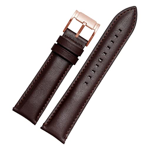 GAFNED Für Fossil BQ2363/2453 ME3099 3052 3054 FS5380/5453 FS4735 FS4812 Kaufmannsgurt Vintage echtes Leder Uhrenband 20 22 mm(Brown rose gold,20mm) von GAFNED