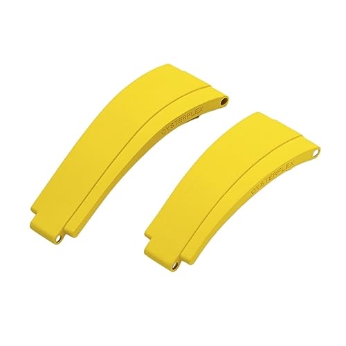 GAFNED Für Rolex Gummi-Uhrenarmband 20 mm, 21 mm mit silberner Schnalle(Yellow,20mm) von GAFNED