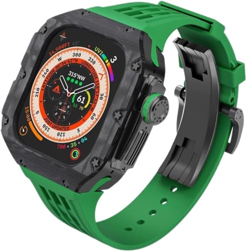 GAFNED Hochwertiges Kohlefaser-Uhrengehäuse, Gummiband, für Apple Watch Ultra 2, 49 mm Serie, Ersatz-Uhrengehäuse, Uhrenarmband, Mod Kit, für iWatch Serie 49 mm Zubehör, 49 mm, Achat von GAFNED