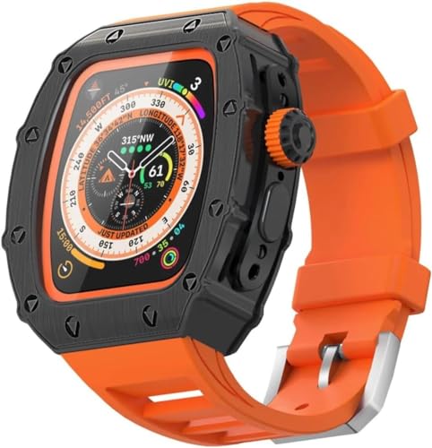 GAFNED Luxuriöses, robustes Gehäuse aus Legierung, Sport-Gummi-Uhrenarmband, für Apple Watch Ultra 2 Ultra 8 Serie, Sportuhrenarmband, Mod Kit, für 49 mm Ersatzzubehör, For Ultra 2, Achat von GAFNED