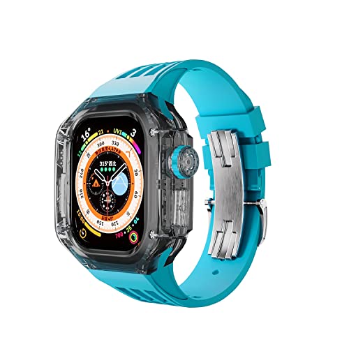 GAFNED Luxuriöses Fluorkautschuk-Sportuhrarmband für Apple Watch Ultra 49 mm, Modifikationsset, 49 mm, Serie 8, transparentes Gehäuseband, 49 mm, Achat von GAFNED