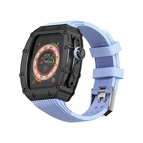 GAFNED Luxuriöses ModifikationUhrenarmband-Set, für Apple Watch 8 Ultra, 49 mm, Edelstahl-Gehäuse, Gummiband, für iWatch Serie 8, Sportarmband, Refit Mod, For 49mm, Achat von GAFNED