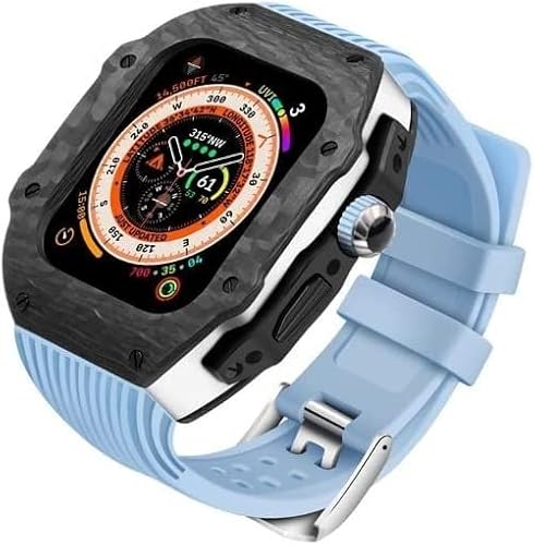 GAFNED Luxuriöses Silikon-Armband für Apple Watch Ultra 49 mm, fluoriertes Gummiband, für iWatch 8, 7, 6, 5, 4, SE, 45 mm, 44 mm, Uhrenzubehör, 44/45mm, Achat von GAFNED