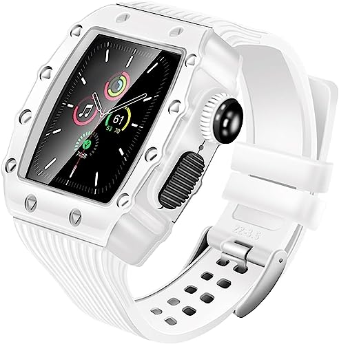 GAFNED Silikon-Übungsband für Apple Watch 8/7/6/5/4/SE, 45 mm, 44 mm, 41 mm, 40 mm, Metallrahmen, Sport-Silikon-Armband, Zubehör, 40 mm, Achat von GAFNED