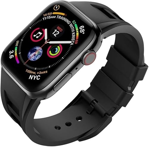 GAFNED Silikon-Uhrenarmband, Edelstahl-Schnalle, Mod-Kit, für Apple Watch Ultra 49 mm, 45 mm, 44 mm, 42 mm, Ersatzzubehör, 42mm, Achat von GAFNED