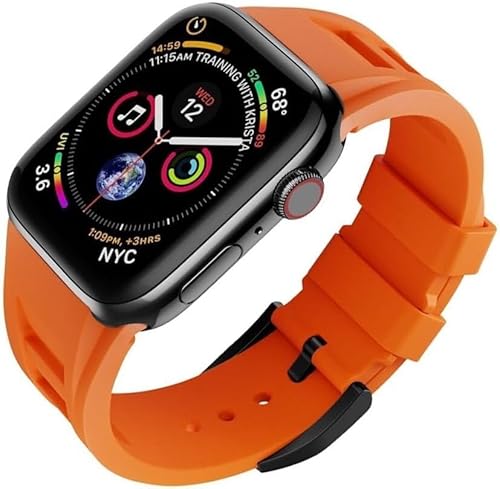 GAFNED Silikon-Uhrenarmband, Edelstahl-Schnalle, Mod-Kit, für Apple Watch Ultra 49 mm, 45 mm, 44 mm, 42 mm, Ersatzzubehör, 45 mm, Achat von GAFNED