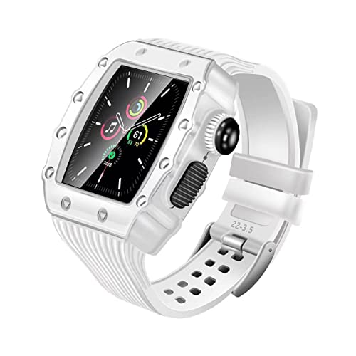 GAFNED Silikon-Uhrenarmband, Metallgehäuse, gehärtete Folie, 3-in-1-Anti-Sturz-Armband, für Apple Watch 9, 8, 7, 6, 5, 4, SE, 40 mm, 44 mm, 41 mm, 45 mm, Ersatzband, 40 mm, Achat von GAFNED