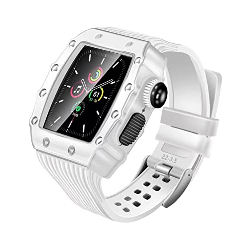 GAFNED Silikon-Uhrenarmband, Metallgehäuse, gehärtete Folie, 3-in-1-Anti-Sturz-Armband, für Apple Watch 9, 8, 7, 6, 5, 4, SE, 40 mm, 44 mm, 41 mm, 45 mm, Ersatzband, 41 mm, Achat von GAFNED