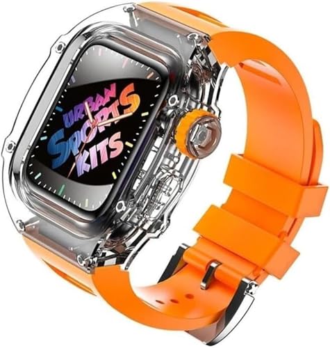 GAFNED Transparentes Uhrengehäuse, Gummi-Uhrenarmband, Mod-Set, für Apple Watch 8, 7, 6, 5, 4 SE, Silikon-Sportuhrenarmband, Uhrengehäuse, für iWatch 44 mm, 45 mm Uhrenersatz, For 45mm, Achat von GAFNED