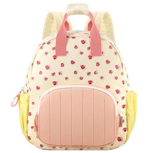 GAGAKU Kinderrucksack Mädchen 30cm Rucksack Kleinkind Kinderrucksack für 2-5 Jahre Kinder kindergartenrucksack Mini Tagesrucksack Reisetasche - Rosa Erdbeere von GAGAKU