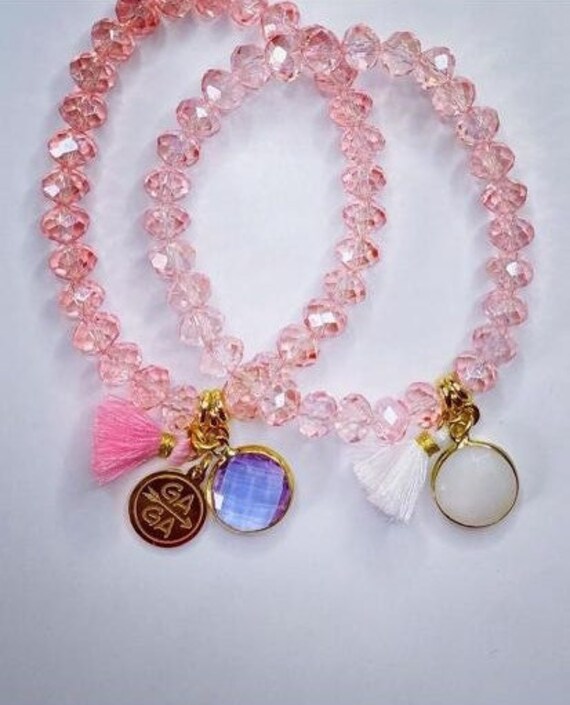 Kristallglas Armband Mit Quaste Und Anhänger von GAGASchmuckatelier