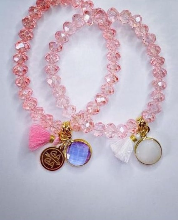 Kristallglas Armband Mit Quaste Und Anhänger Kristallglas Armband Mit Quaste Und Anhänger von GAGASchmuckatelier