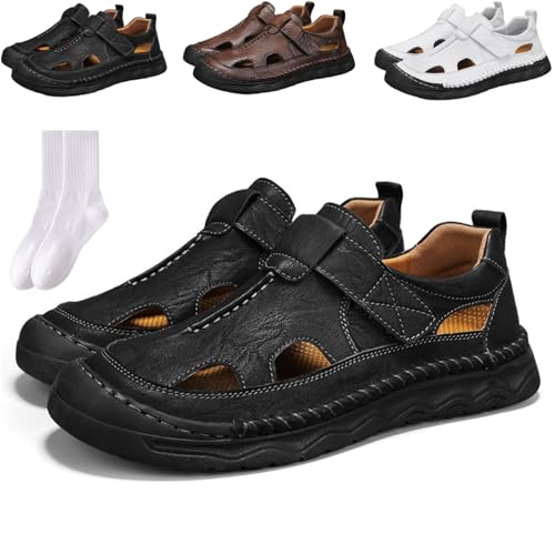 GAGFDA Atmungsaktive Herren-Sandalen, hohles Netzgewebe, Outdoor, rutschfest, leicht, Sport, Freizeitschuhe, Walking, Wanderschuhe, Herren, lässig, verstellbar, Leder, geschlossene Zehen GAGFDA Atmungsaktive Herren-Sandalen, hohles Netzgewebe, Outdoor, rutschfest, leicht, Sport, Freizeitschuhe, Walking, Wanderschuhe, Herren, lässig, verstellbar, Leder, geschlossene Zehen von GAGFDA