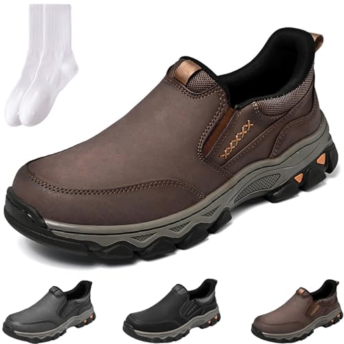 GAGFDA Herren Echtes Leder Outdoor Orthopädische Loafer Wanderschuhe Männer Leichte rutschfeste Fußgewölbeunterstützung Walkingschuhe Casual Handgemachte Bequeme Schlupfschuhe, dunkelbraun, 0 UK GAGFDA Herren Echtes Leder Outdoor Orthopädische Loafer Wanderschuhe Männer Leichte rutschfeste Fußgewölbeunterstützung Walkingschuhe Casual Handgemachte Bequeme Schlupfschuhe, dunkelbraun, 0 UK von GAGFDA
