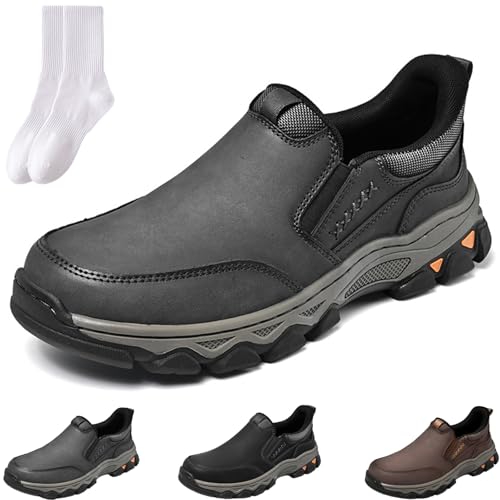GAGFDA Herren Echtes Leder Outdoor Orthopädische Loafer Wanderschuhe Männer Leichte rutschfeste Fußgewölbeunterstützung Walkingschuhe Casual Handgemachte Bequeme Schlupfschuhe, grau, 0 UK GAGFDA Herren Echtes Leder Outdoor Orthopädische Loafer Wanderschuhe Männer Leichte rutschfeste Fußgewölbeunterstützung Walkingschuhe Casual Handgemachte Bequeme Schlupfschuhe, grau, 0 UK von GAGFDA