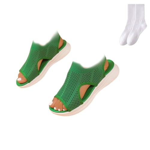 GAGFDA Waschbare Slingback Orthopädische Slide Sport Sandalen - Bequeme Mesh Sandalen für Damen Sommer Casual Plattform Walking Arch Support Schuhe Atmungsaktive Keilabsatz Strandschuhe, grün, 0 UK GAGFDA Waschbare Slingback Orthopädische Slide Sport Sandalen - Bequeme Mesh Sandalen für Damen Sommer Casual Plattform Walking Arch Support Schuhe Atmungsaktive Keilabsatz Strandschuhe, grün, 0 UK von GAGFDA