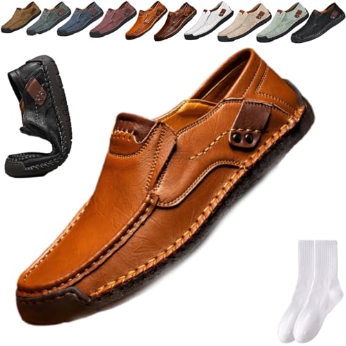 Lässige, elegante Herren-Slipper, Mokassins, handgefertigtes Leder, leichte Wanderschuhe, Fahrschuhe, weiche Unterseite, bequem, flach, Büro, Business, Anzugschuhe, braun, 0 UK Lässige, elegante Herren-Slipper, Mokassins, handgefertigtes Leder, leichte Wanderschuhe, Fahrschuhe, weiche Unterseite, bequem, flach, Büro, Business, Anzugschuhe, braun, 0 UK von GAGFDA