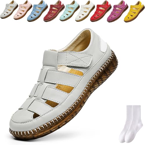 Lässige Damen-Wanderschuhe, Leder, Outdoor-Schuhe, Damen-Loafer, lässig, Outdoor, Aushöhlung, atmungsaktiv, verstellbar, Wandersandalen, weiche Unterseite, bequeme Strandschuhe, hellgrau, 0 UK Lässige Damen-Wanderschuhe, Leder, Outdoor-Schuhe, Damen-Loafer, lässig, Outdoor, Aushöhlung, atmungsaktiv, verstellbar, Wandersandalen, weiche Unterseite, bequeme Strandschuhe, hellgrau, 0 UK von GAGFDA