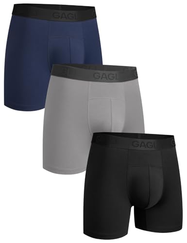 GAGLI® Boxershorts Herren, Atmungsaktive Unterhosen Männer, Boxershorts Herren Waumwolle Modal, Weiche Herren Unterhosen mit Comfort Flex Bund, Feuchtigkeitsableitend Boxershorts Herren 3er Pack von gagli